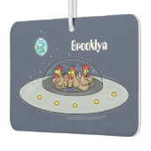 Gewitterhühner im Weltraum - Cartoon Autolufterfrischer (Links)