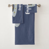 Gewitterhühner im Weltraum - Cartoon Badhandtuch Set (Insitu)