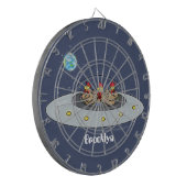 Gewitterhühner im Weltraum - Cartoon Dartscheibe (Vorderseite Links)