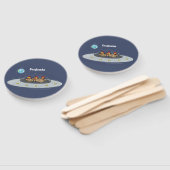 Gewitterhühner im Weltraum - Cartoon Fächer (Non-assembled)