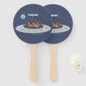 Gewitterhühner im Weltraum - Cartoon Fächer (Vorne und Hinten)