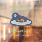 Gewitterhühner im Weltraum - Cartoon Fensteraufkleber (Blatt 2)