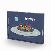 Gewitterhühner im Weltraum - Cartoon Fotoblock (Rechts)