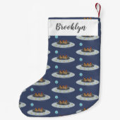 Gewitterhühner im Weltraum - Cartoon Kleiner Weihnachtsstrumpf (Rückseite)