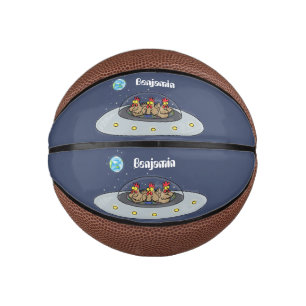 Gewitterhühner im Weltraum - Cartoon Mini Basketball