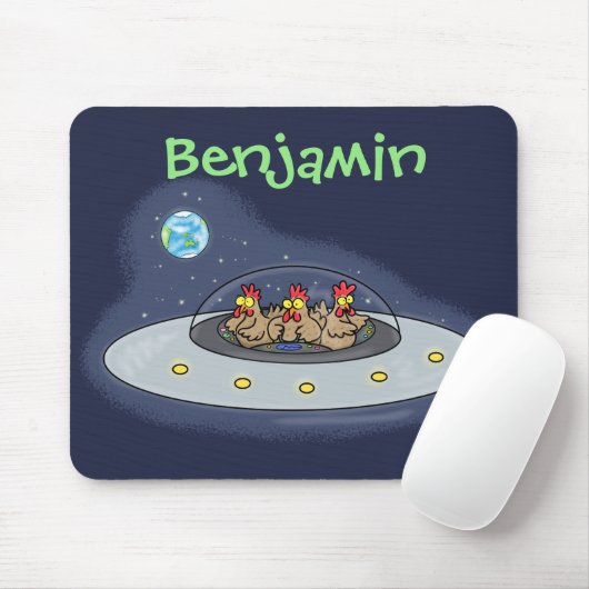 Gewitterhühner im Weltraum - Cartoon Mousepad (Mit Mouse)