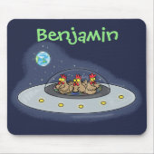 Gewitterhühner im Weltraum - Cartoon Mousepad (Vorne)