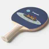 Gewitterhühner im Weltraum - Cartoon Tischtennis Schläger (Vorderseite)