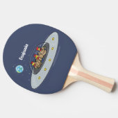 Gewitterhühner im Weltraum - Cartoon Tischtennis Schläger (Seitenansicht)