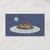 Gewitterhühner im Weltraum - Cartoon Visitenkarte (Rückseite)