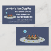 Gewitterhühner im Weltraum - Cartoon Visitenkarte (Vorne/Hinten)