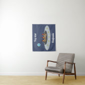 Gewitterhühner im Weltraum - Cartoon Wandteppich (Beispiel)