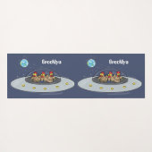 Gewitterhühner im Weltraum - Cartoon Yogamatte (Rückseite (Horizontal))