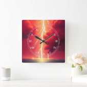 Gewitterkunst Quadratische Wanduhr (Zuhause)