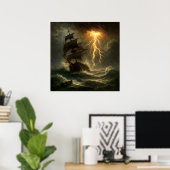 Gewittersturm-Schiff - Kunst im Impressionismus-St Poster (Heimbüro)