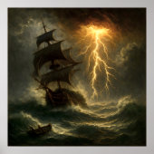 Gewittersturm-Schiff - Kunst im Impressionismus-St Poster (Vorne)