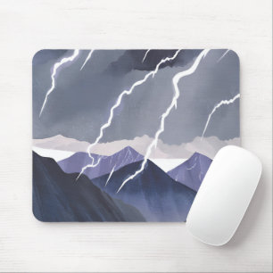 Gewittersturm Wasserfarbe Dunkle Berge Mousepad