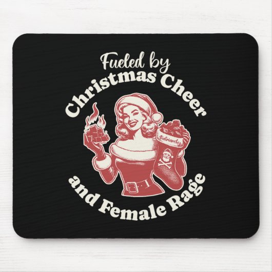 Gewittert durch Weihnachtsjammer und Weibchen Wut Mousepad (Vorne)