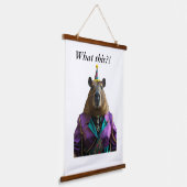 Gewittert mit Capybara Wandteppich Mit Holzrahmen (Gewinkelt)