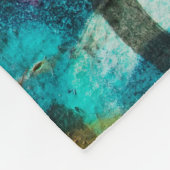 gewitterte Betonmauer, grune Textur. Fleecedecke (Ecke)