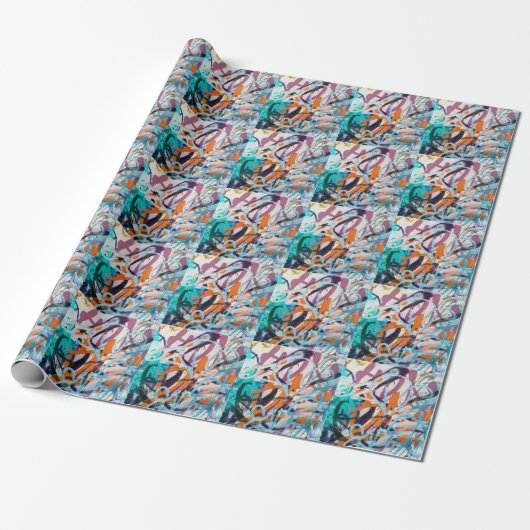 gewitterte Betonmauer, grune Textur. Geschenkpapier (Ungerollt)