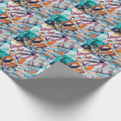 gewitterte Betonmauer, grune Textur. Geschenkpapier (Ecke)