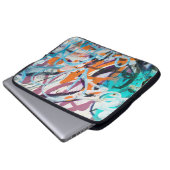 gewitterte Betonmauer, grune Textur. Laptopschutzhülle (Vorne Knopf)