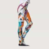 gewitterte Betonmauer, grune Textur. Leggings (Rechts)