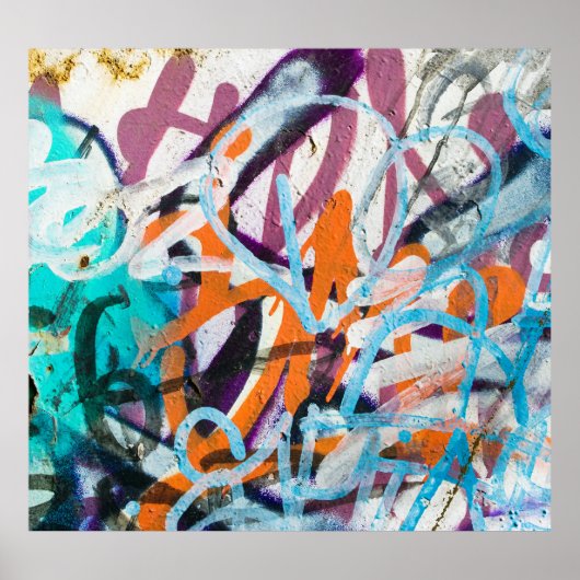 gewitterte Betonmauer, grune Textur. Poster (Vorne)