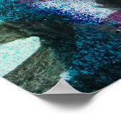 gewitterte Betonmauer, grune Textur. Poster (Ecke)