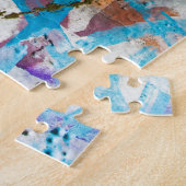 gewitterte Betonmauer, grune Textur. Puzzle (Seite)