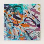 gewitterte Betonmauer, grune Textur. Puzzle (Horizontal)