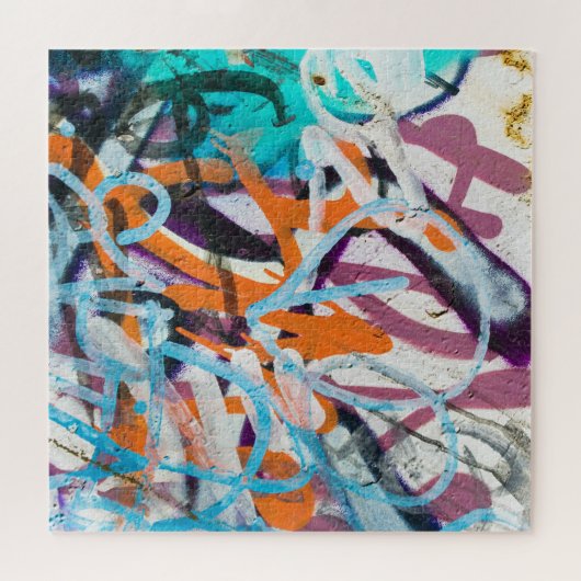 gewitterte Betonmauer, grune Textur. Puzzle (Horizontal)