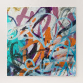 gewitterte Betonmauer, grune Textur. Puzzle (Vertikal)