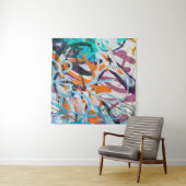 gewitterte Betonmauer, grune Textur. Wandteppich (Beispiel (Horizontal))