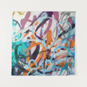 gewitterte Betonmauer, grune Textur. Wandteppich (Vorderseite)