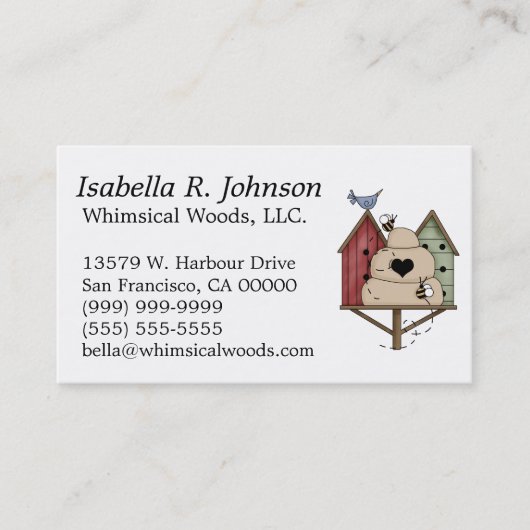 Gewitterte Birdhouses & Beehive Visitenkarte (Vorderseite)