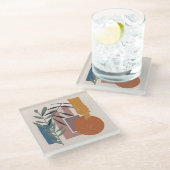 gewitterte Formen und Stiele Glasuntersetzer (Schrägansicht)