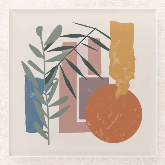 gewitterte Formen und Stiele Glasuntersetzer (Vorderseite)