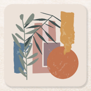 gewitterte Formen und Stiele Rechteckiger Pappuntersetzer