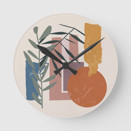 gewitterte Formen und Stiele Runde Wanduhr (Vorderseite)