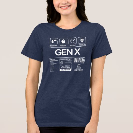 Gewitterte Generation X Merkmale der Marine Frauen Tri-Blend Shirt (Vorderseite)