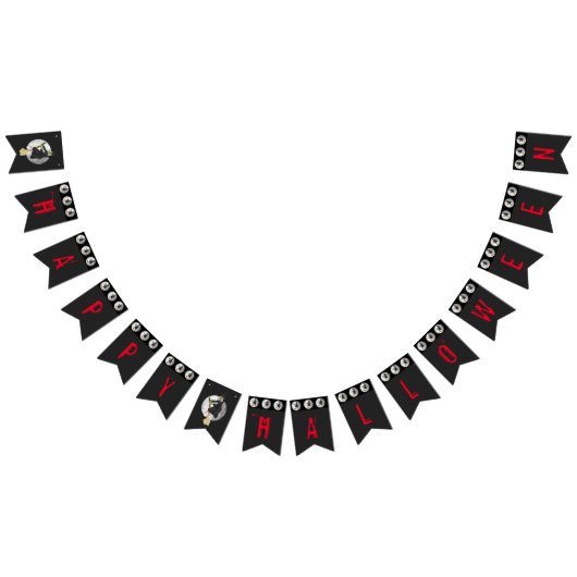 Gewitterte Hexe, die auf Vollmond fliegt Wimpelkette (Alle)