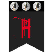 Gewitterte Hexe, die auf Vollmond fliegt Wimpelkette (Zweite Fahne)