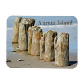Gewitterte Posts in Sand on Beach, Amrum Island Magnet (Horizontal)