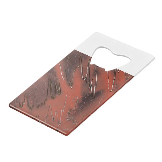 Gewitterte Textur Geldbeutel Flaschenöffner (Rückseite Schrägansicht)