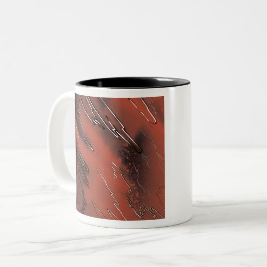 Gewitterte Textur Zweifarbige Tasse (Vorderseite Links)