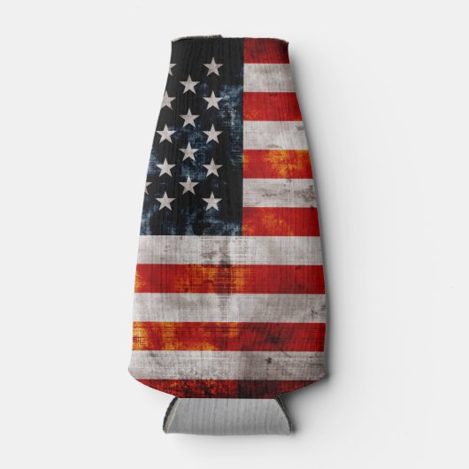 Gewitterte Vintage amerikanische Flagge Flaschenkühler (Vorderseite)