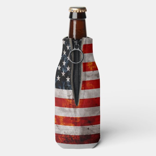 Gewitterte Vintage amerikanische Flagge Flaschenkühler (Flasche Rückseite)