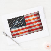 Gewitterte Vintage amerikanische Flagge Rechteckiger Aufkleber (Umschlag)